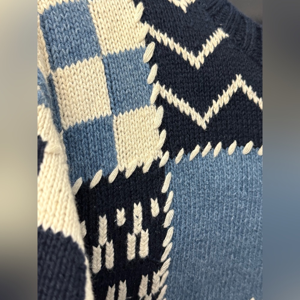 Marsh Landing Navy and Cream Knit Cardigan - Picture 6 of 13